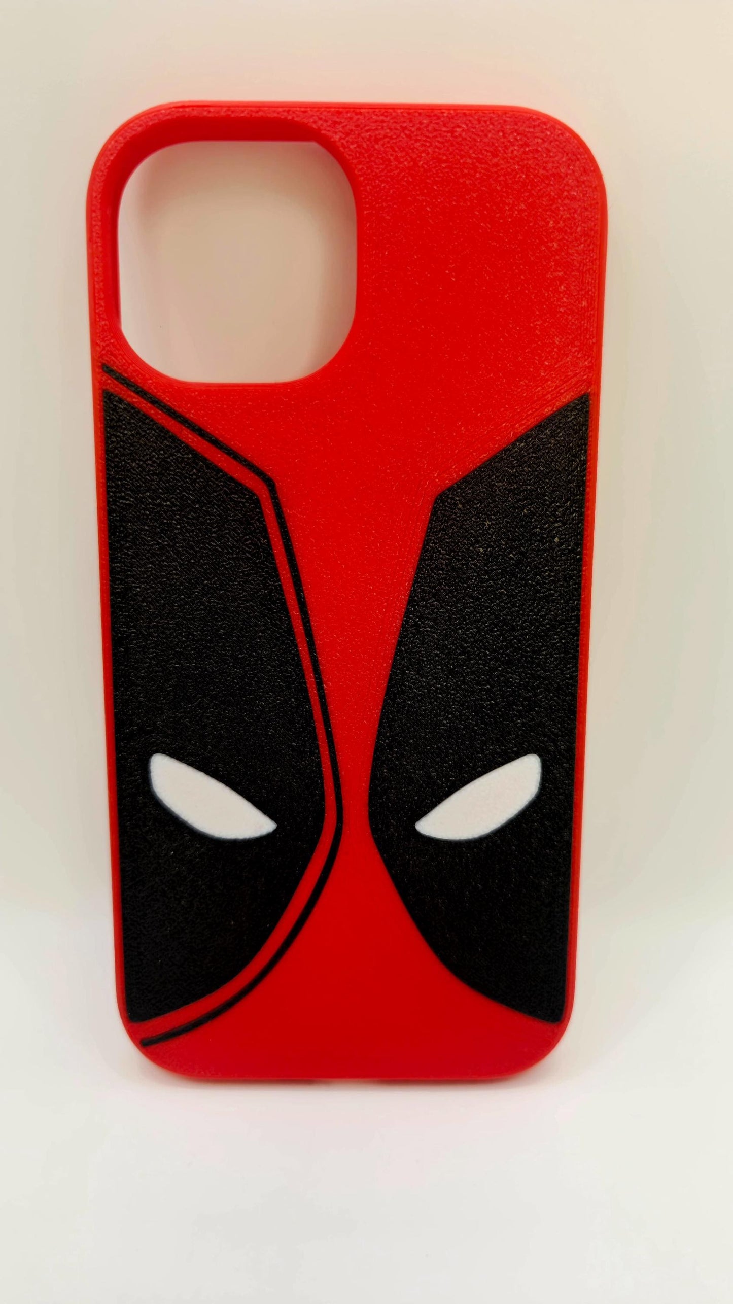 iPhone 15 Case – Deadpool Design | 3D Printed Red & Black Phone Cover, Geek Accessory