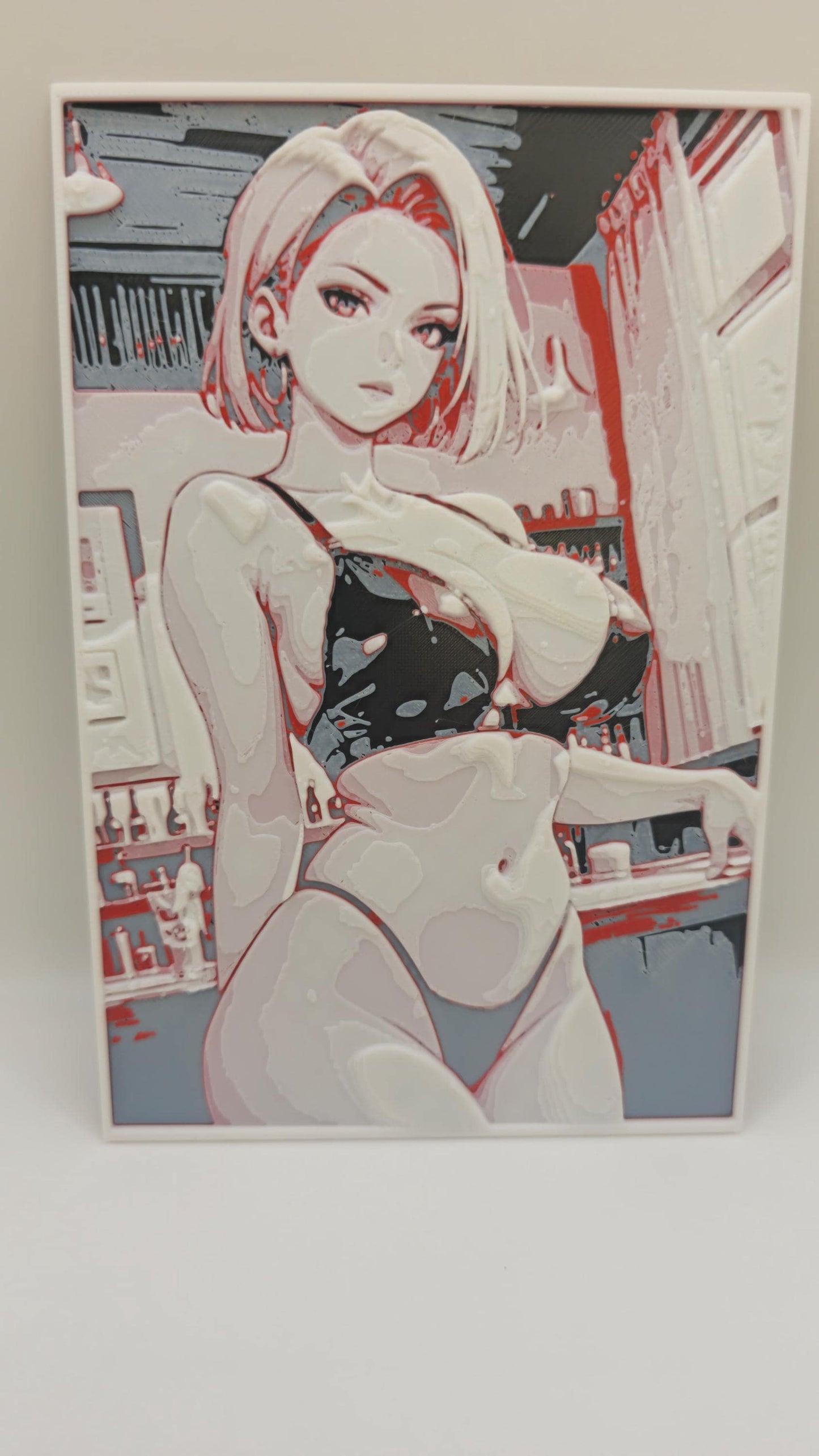 3D Wall Art Android 18 – Dragon Ball Fan Art | Anime-Inspired 3D Printed Decoration