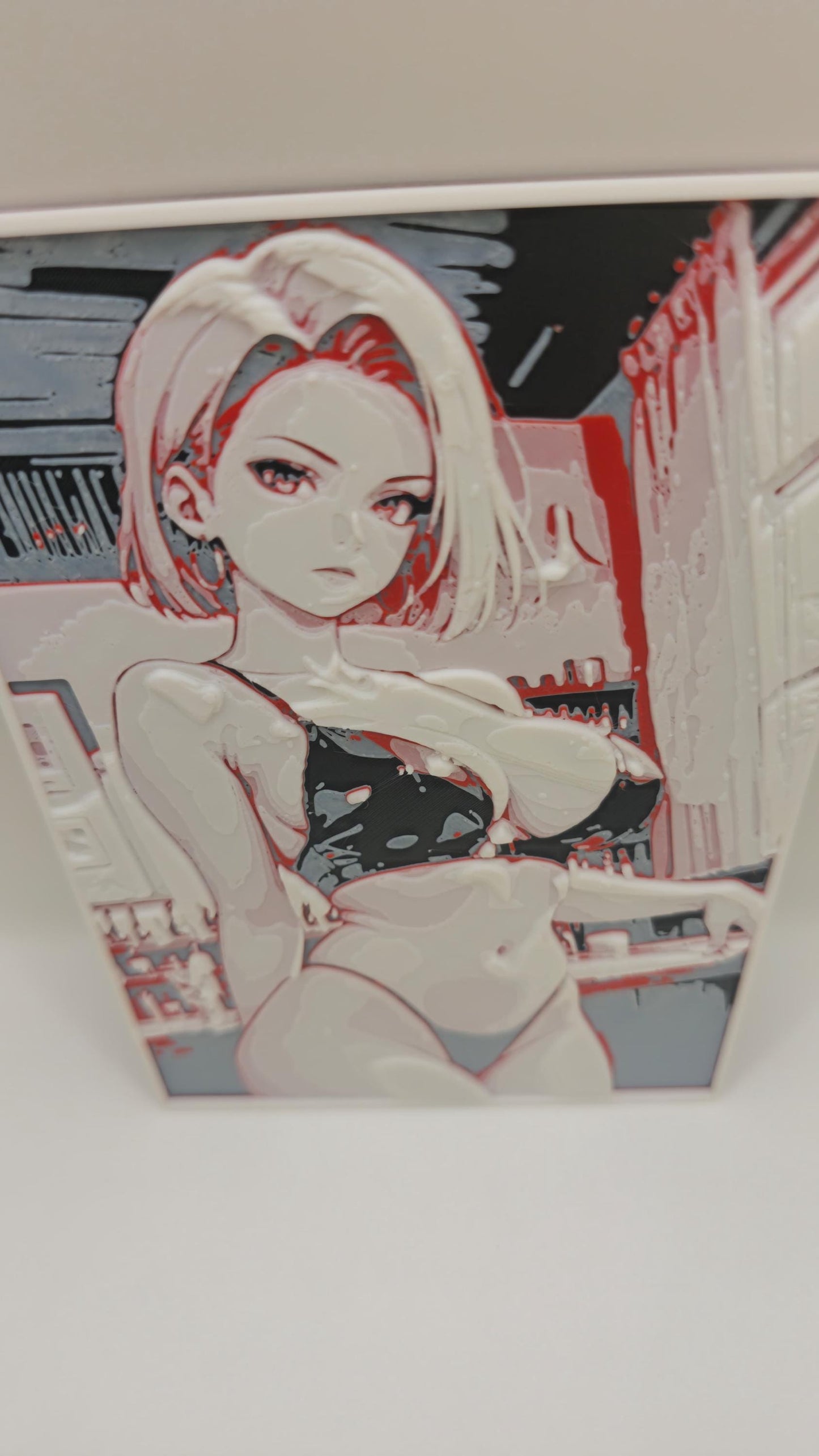 3D Wall Art Android 18 – Dragon Ball Fan Art | Anime-Inspired 3D Printed Decoration