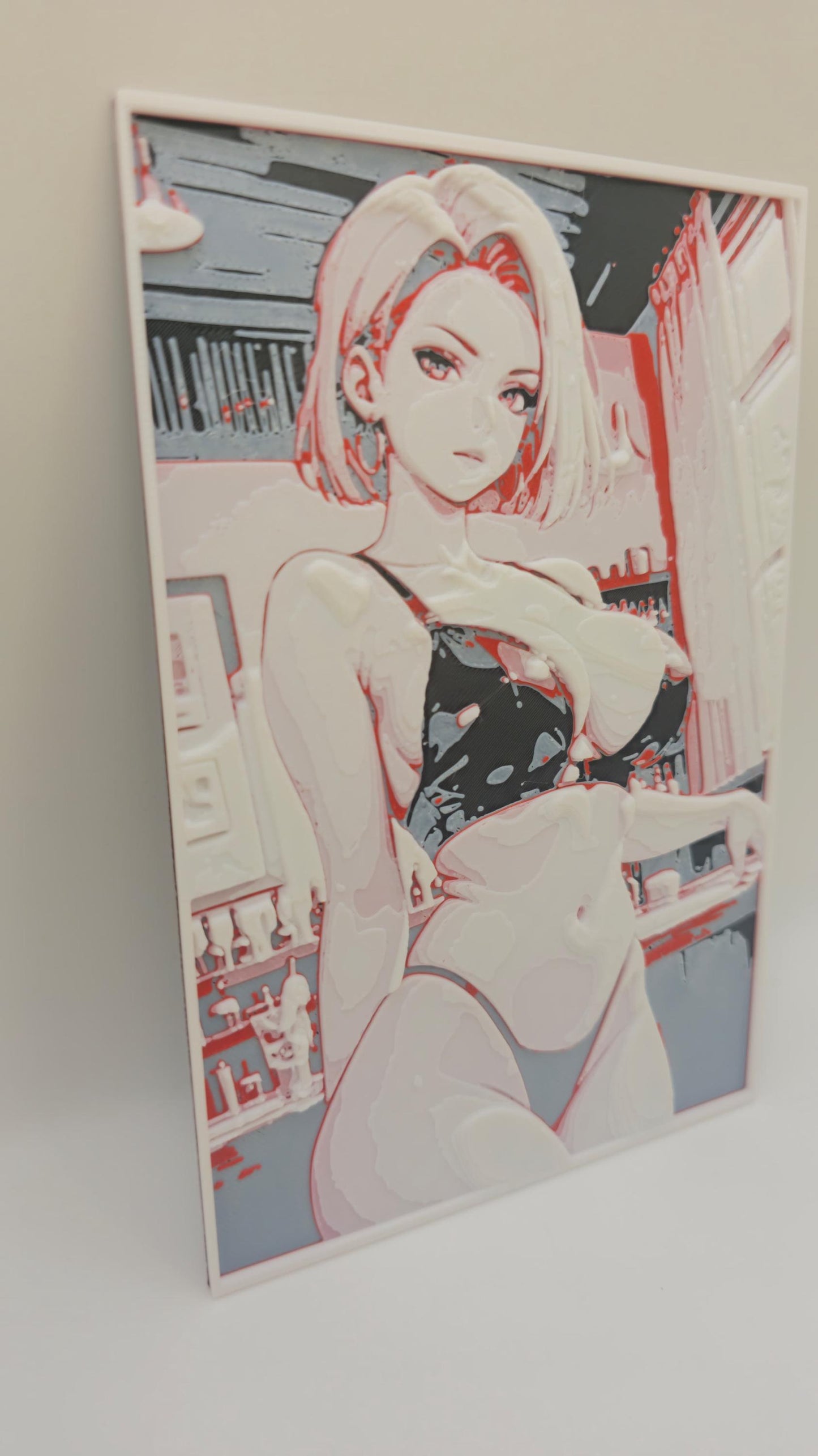 3D Wall Art Android 18 – Dragon Ball Fan Art | Anime-Inspired 3D Printed Decoration