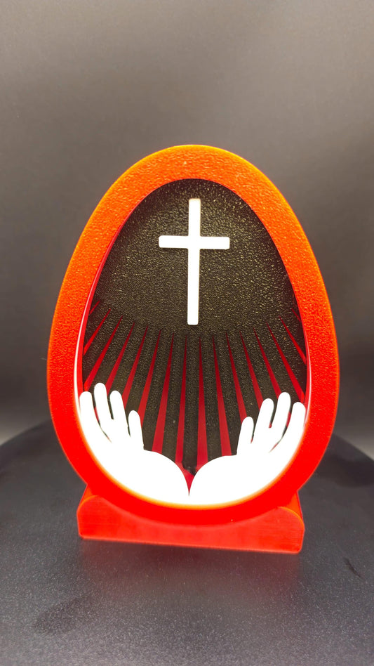 3D Easter Egg Decoration – Ascension, Spiritual Decor, Handmade in France