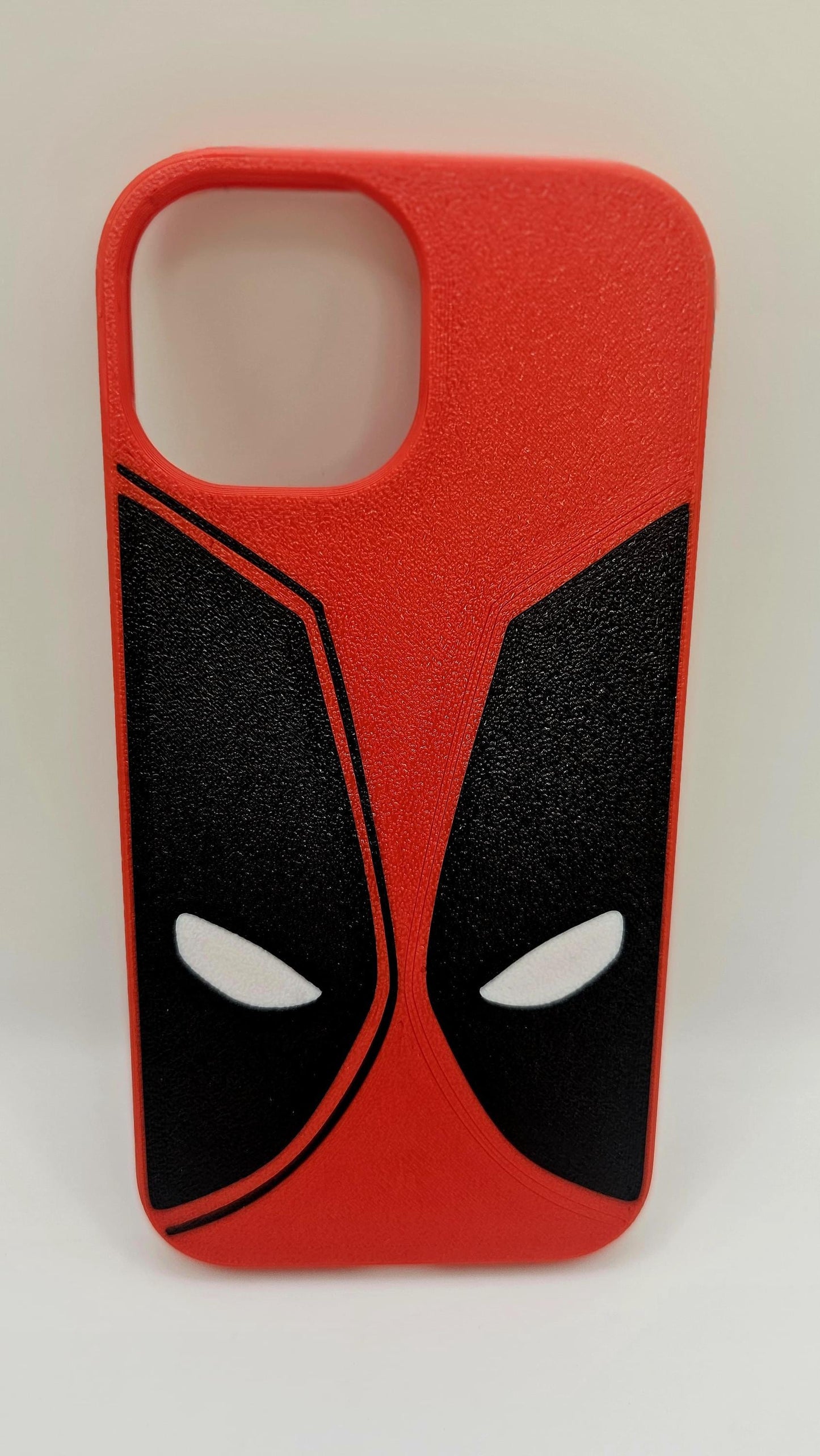 iPhone 15 Case – Deadpool Design | 3D Printed Red & Black Phone Cover, Geek Accessory