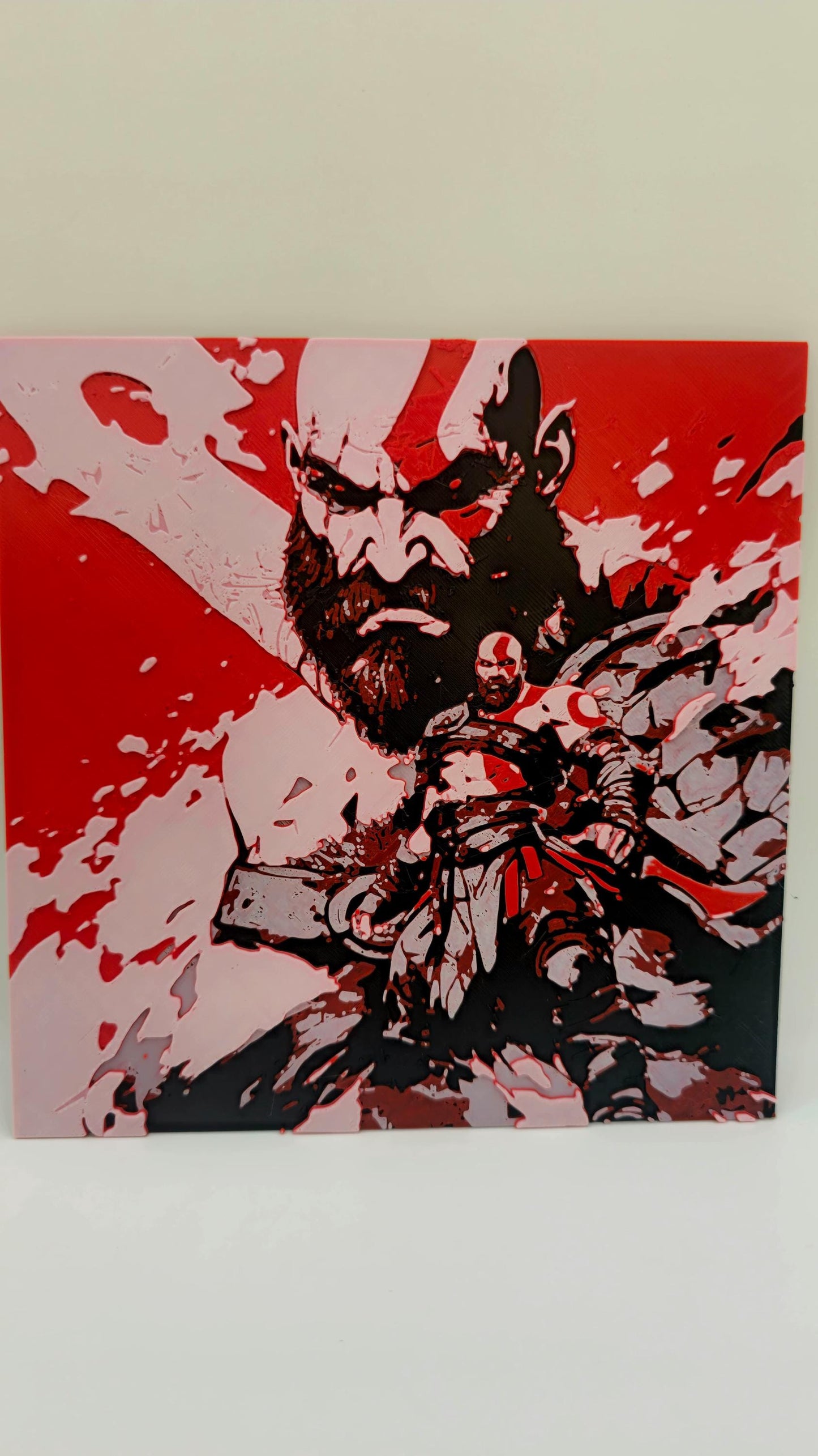 HueForge Kratos 3D Printed Wall Art | God of War Inspired Gaming Decor