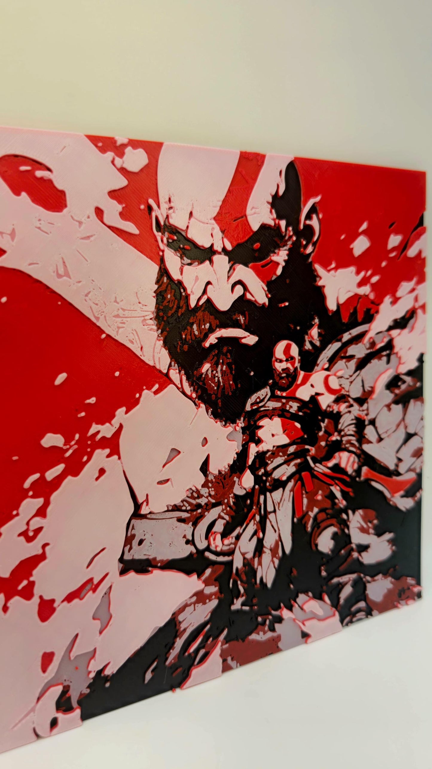 HueForge Kratos 3D Printed Wall Art | God of War Inspired Gaming Decor