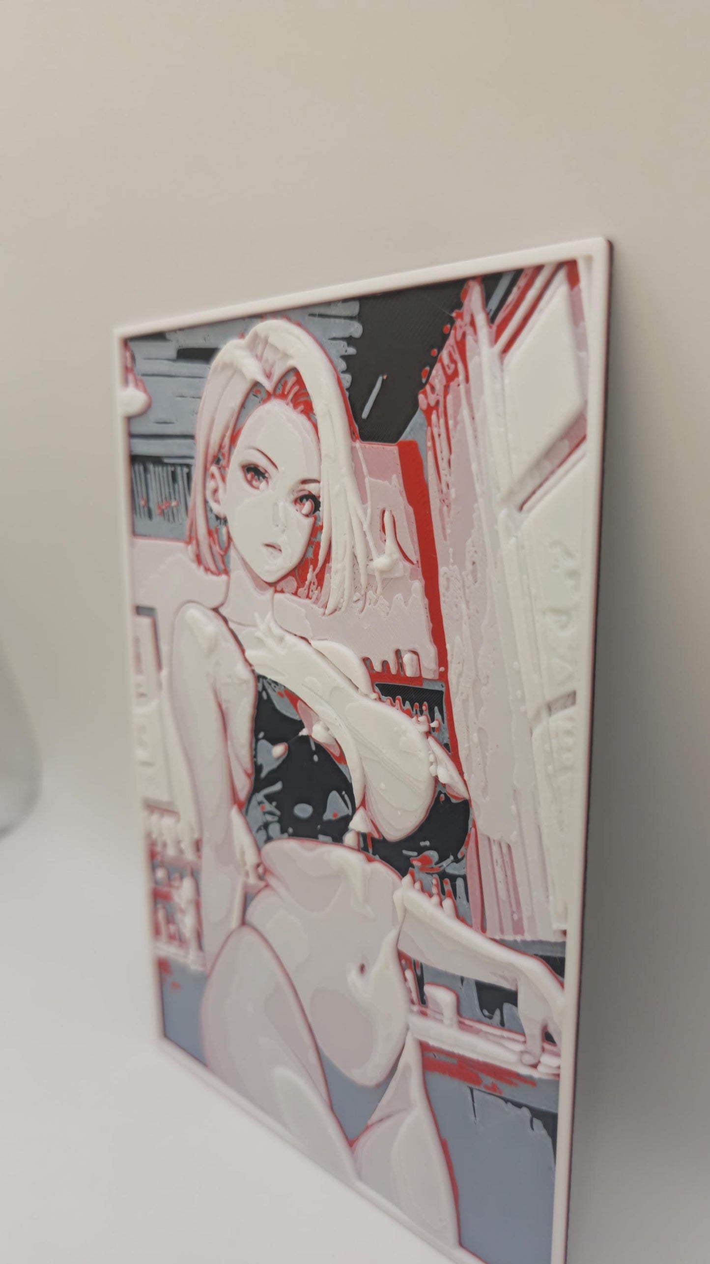 3D Wall Art Android 18 – Dragon Ball Fan Art | Anime-Inspired 3D Printed Decoration