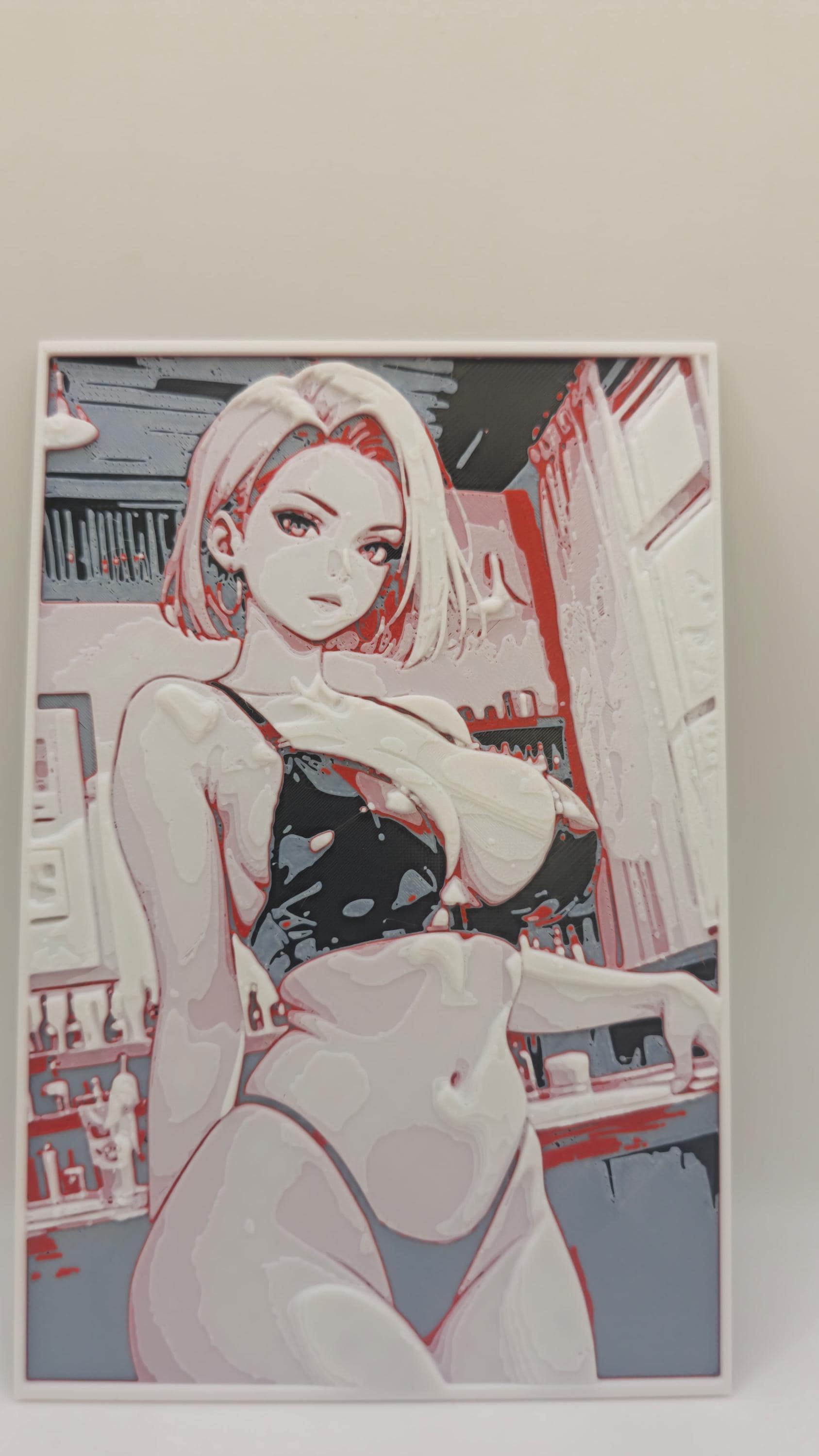 3D Wall Art Android 18 – Dragon Ball Fan Art | Anime-Inspired 3D Printed Decoration